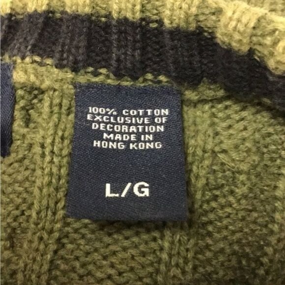 Chaps Vintage Mens Long Sleeve Crew Neck Cable-knit Sweater, Green, size L - Picture 6 of 8